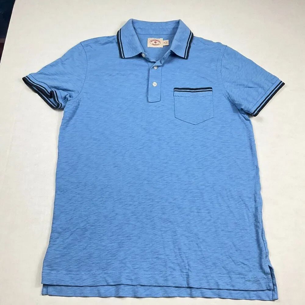 Brooks Brothers Mens Polo Shirt Cotton Blue Casual Preppy Short Sleeve Pocket M